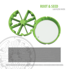 Product Image shows the partition and strainer of the Kan canister, with a high-quality root & seed safe lab filter paper placed inside to avoid any risk of seed damage.